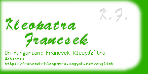 kleopatra francsek business card